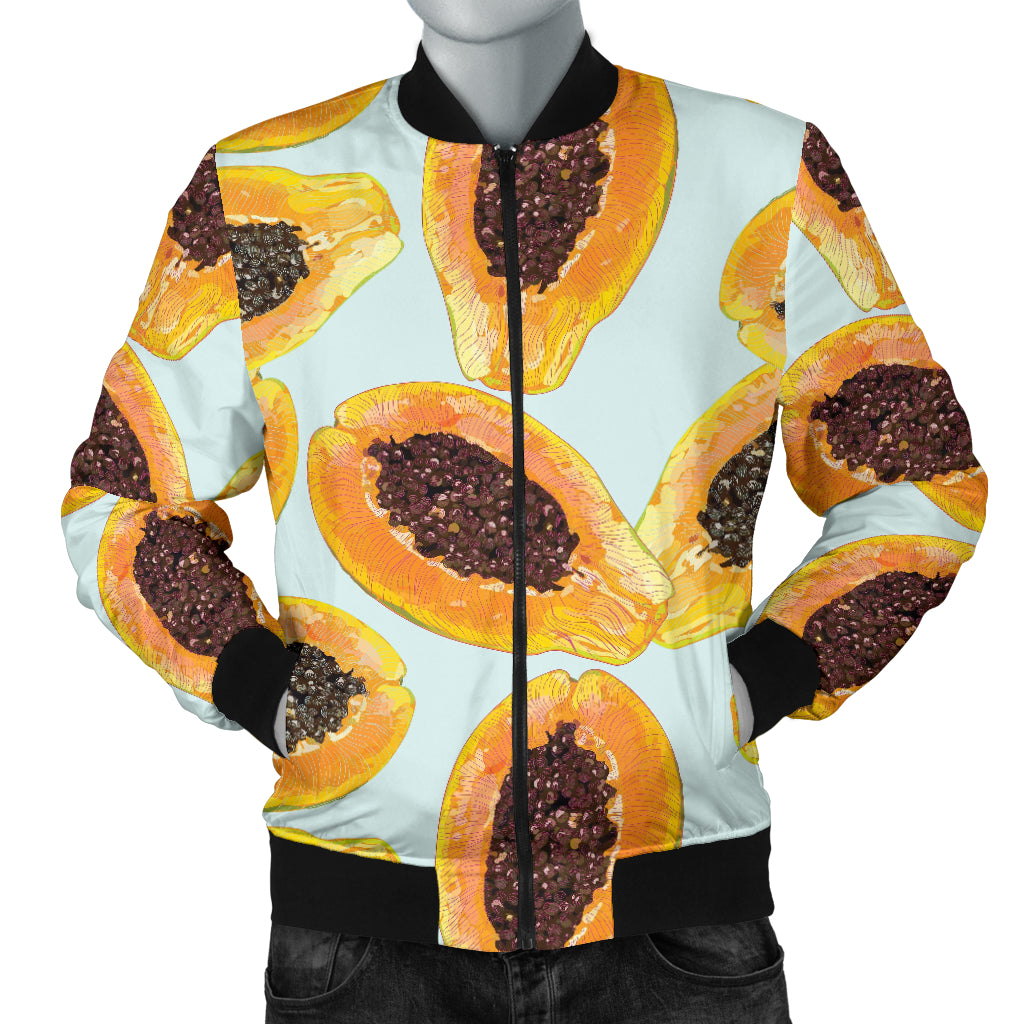 Watercolor Papaya Pattern Men'S Bomber Jacket