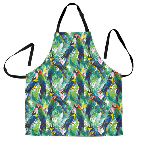 Colorful Parrot Exotic Flower Leaves Adjustable Apron