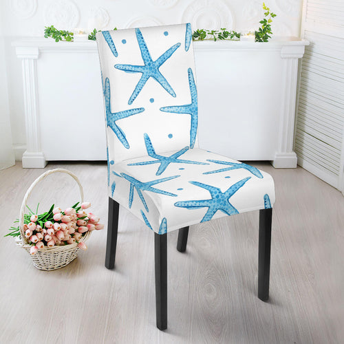 Watercolor Starfish Pattern Dining Chair Slipcover