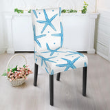 Watercolor Starfish Pattern Dining Chair Slipcover