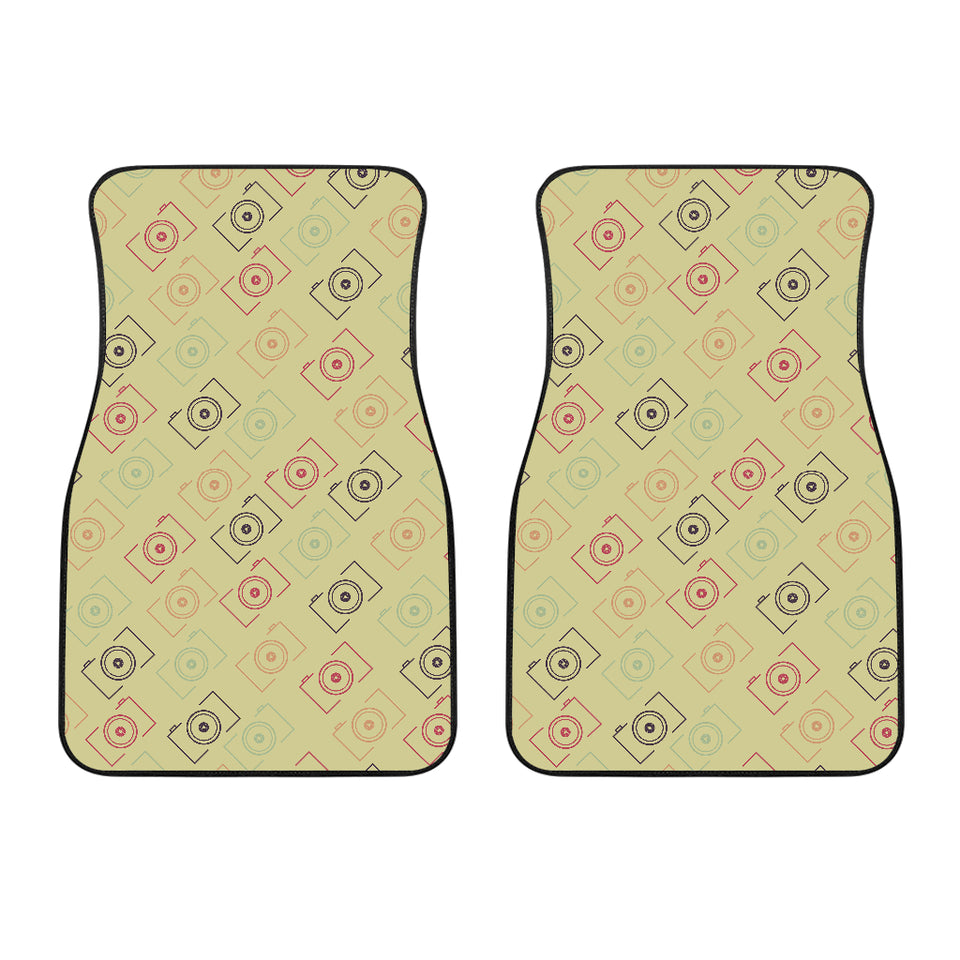 Camera Pattern Print Design 01 Front Car Mats