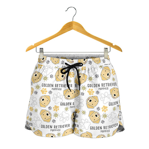 Golden Retriever Pattern Print Design 04 Women Shorts