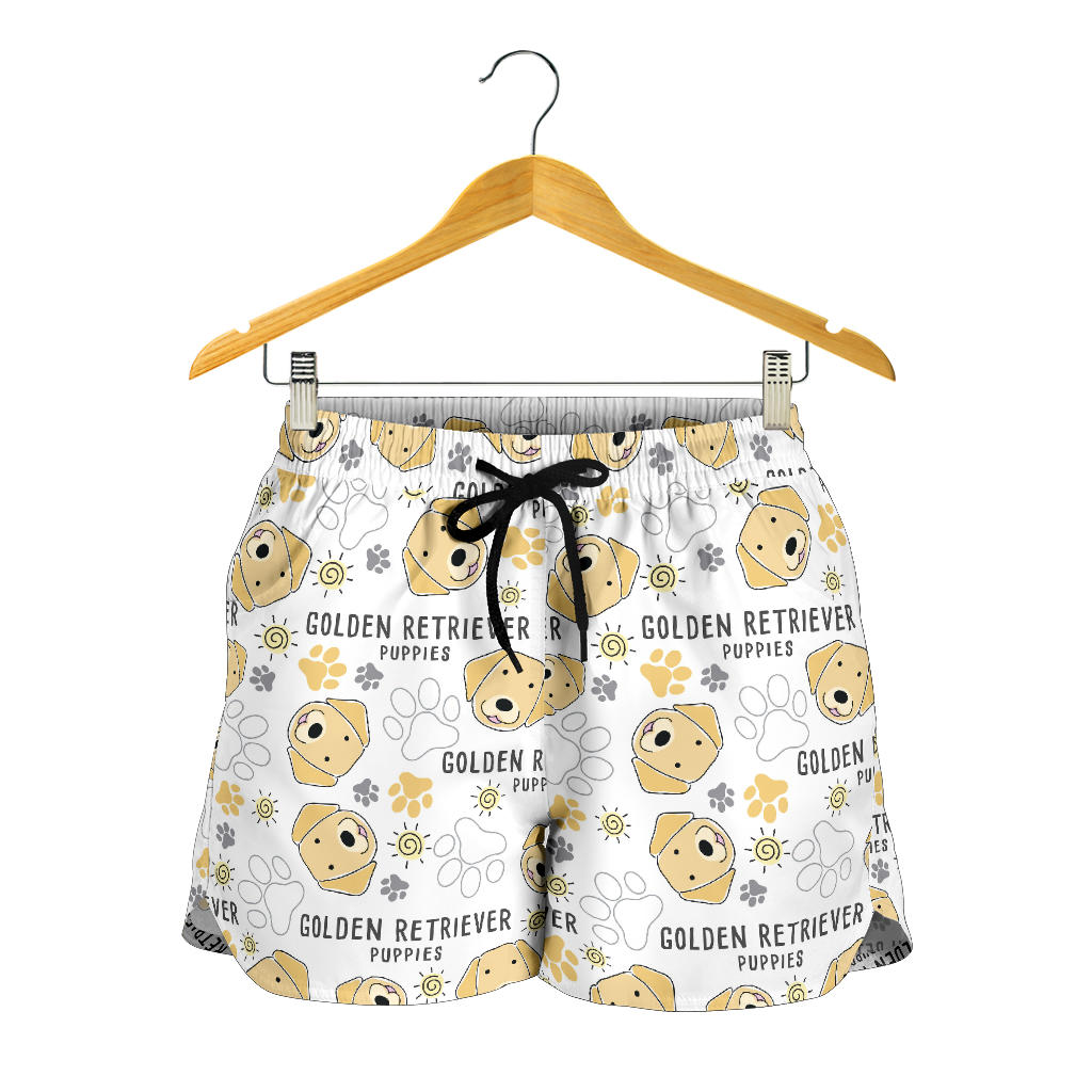 Golden Retriever Pattern Print Design 04 Women Shorts