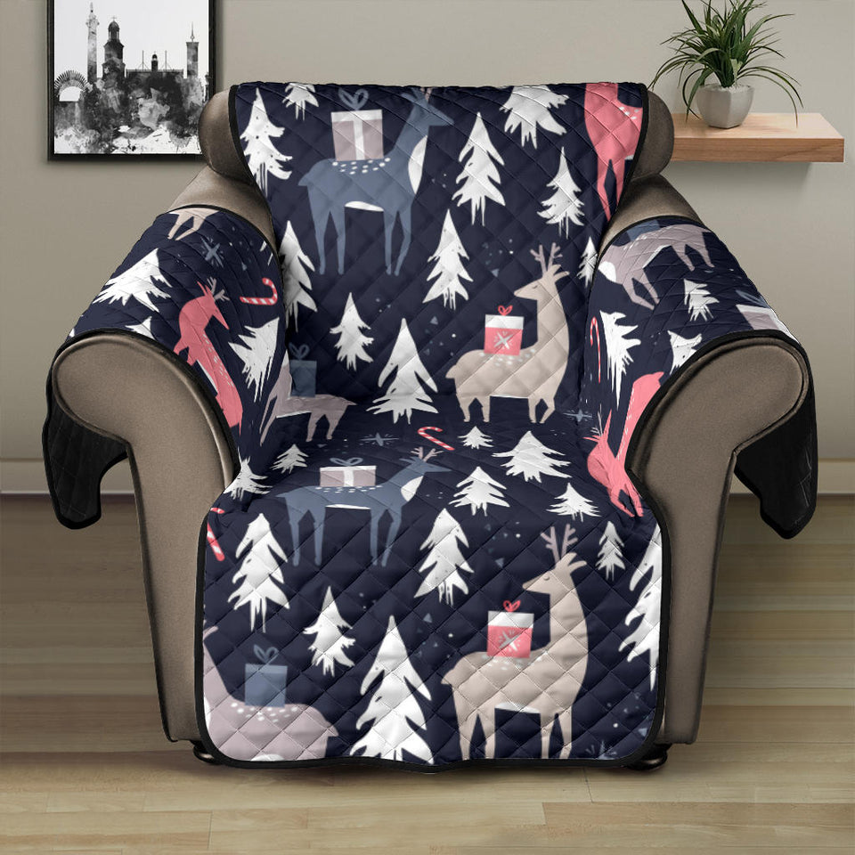 Deers Winter Christmas pattern Recliner Cover Protector