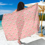 Cute Hamster Cheese Pattern Pink Background Sarong