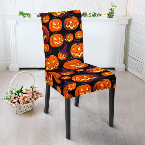 Halloween Pumpkin Pattern Dining Chair Slipcover