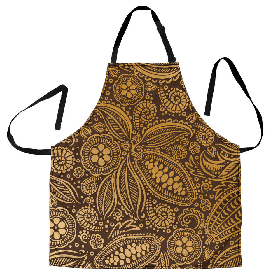 Cocoa Beans Tribal Polynesian Pattern Background Adjustable Apron