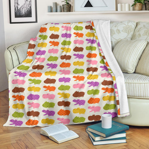Hippopotamus Pattern Print Design 01 Premium Blanket