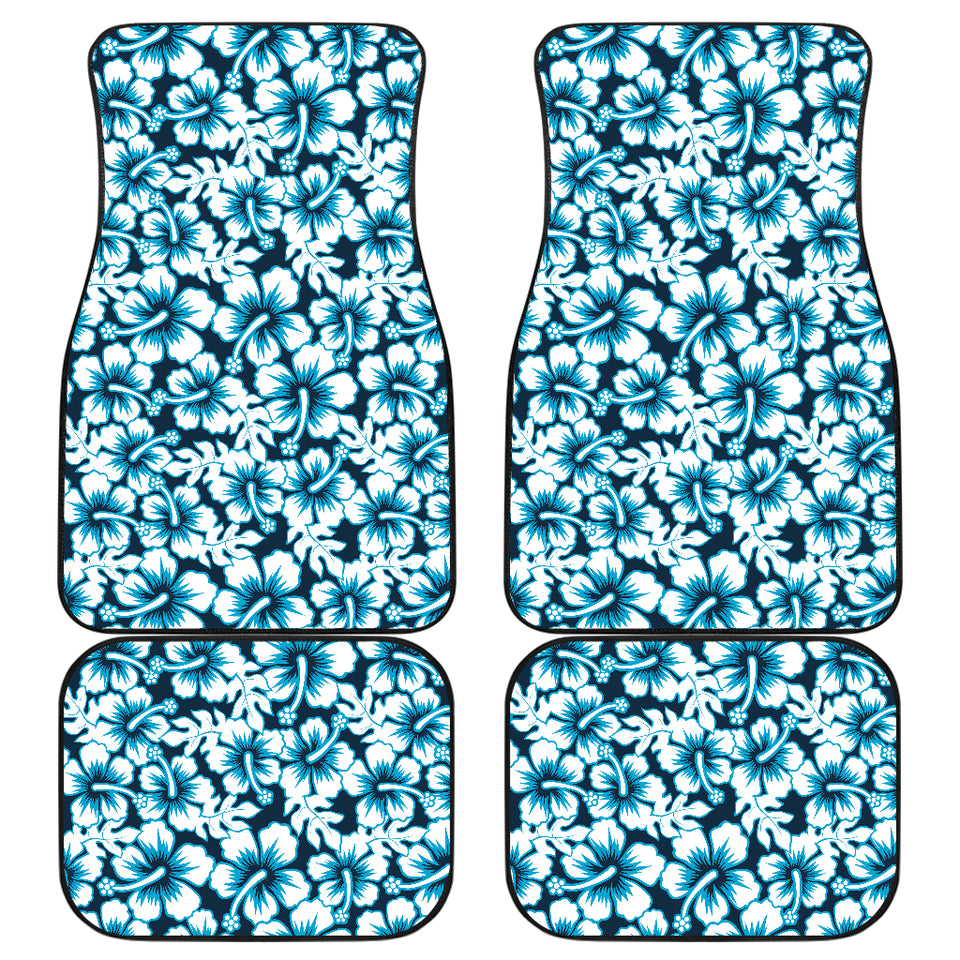 Hibiscus Pattern Print Design 04 Front and Back Car Mats