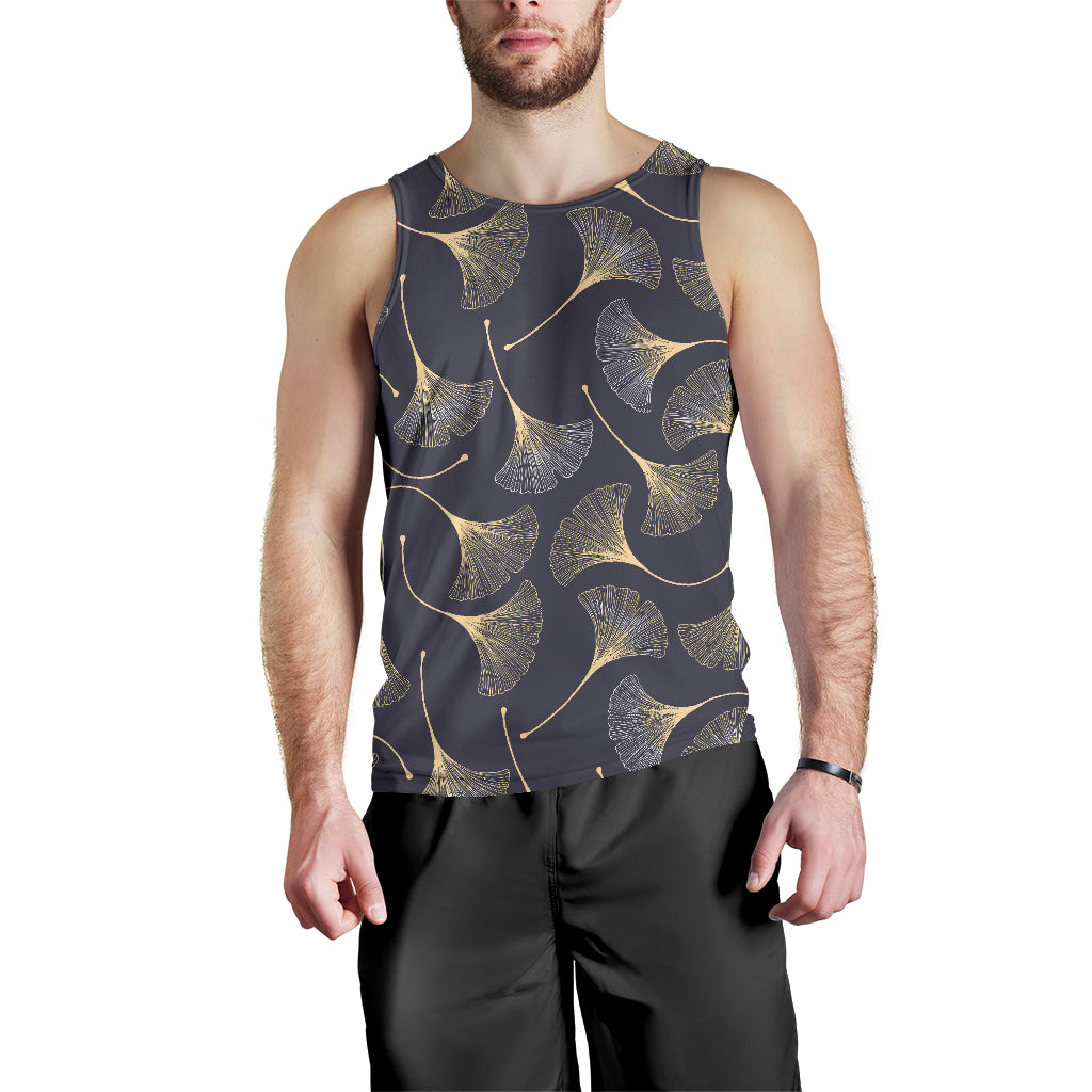Gold ginkgo leaves Men Tank Top