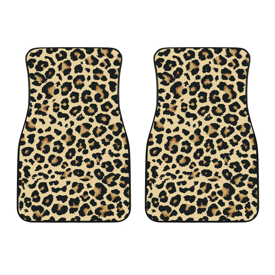 Leopard Print Design Pattern Front Car Mats