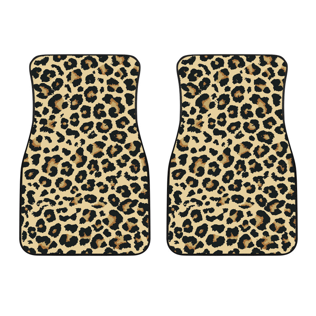 Leopard Print Design Pattern Front Car Mats