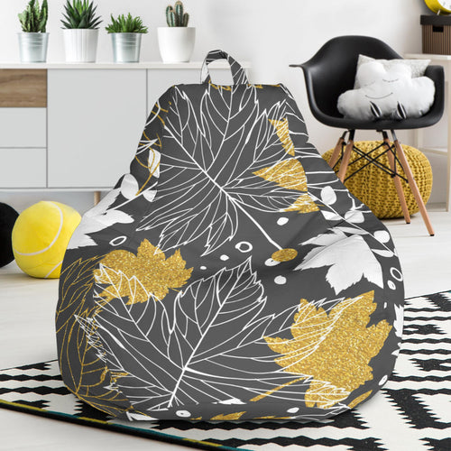 Beautiful Gold Autumn Maple Leaf Pattern Bean Bag Cover