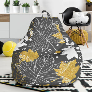 Beautiful Gold Autumn Maple Leaf Pattern Bean Bag Cover