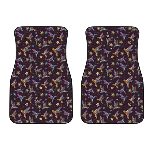 Hummingbird Pattern Print Design 04 Front Car Mats