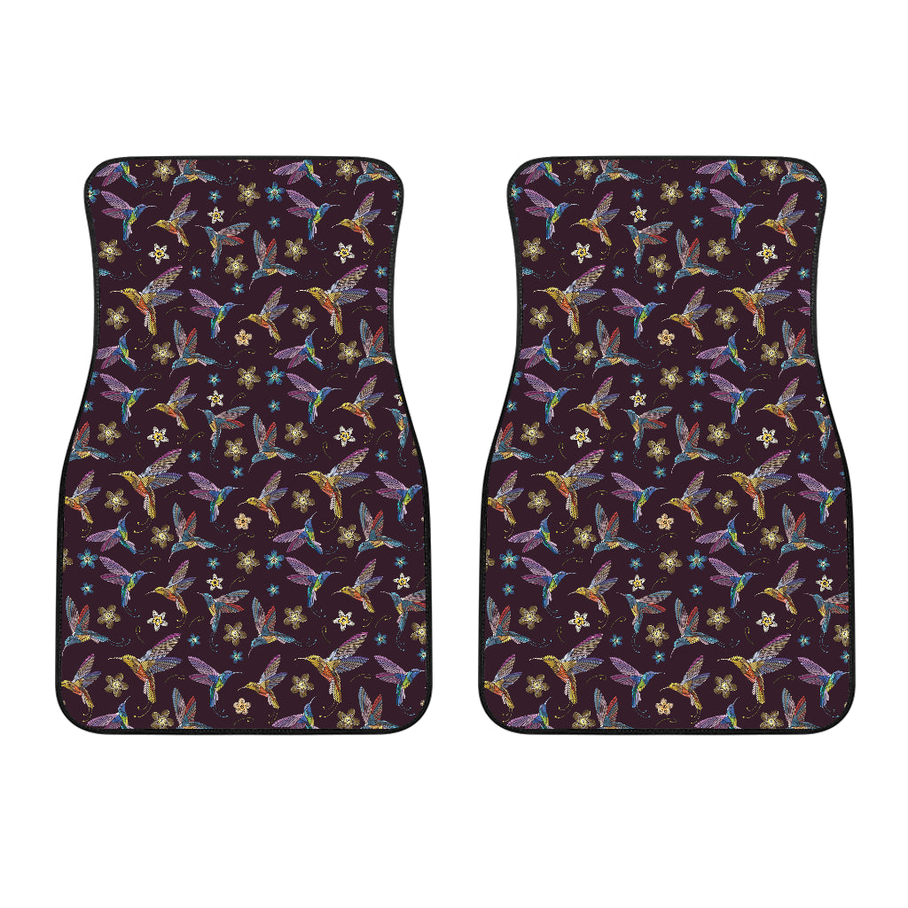 Hummingbird Pattern Print Design 04 Front Car Mats