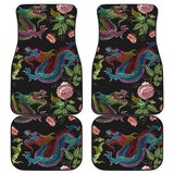 Dragons Flower Pattern Front And Back Car Mats