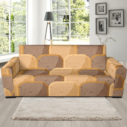 Bread Toast Pattern Print Design 04 Sofa Slipcover