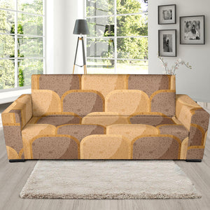 Bread Toast Pattern Print Design 04 Sofa Slipcover