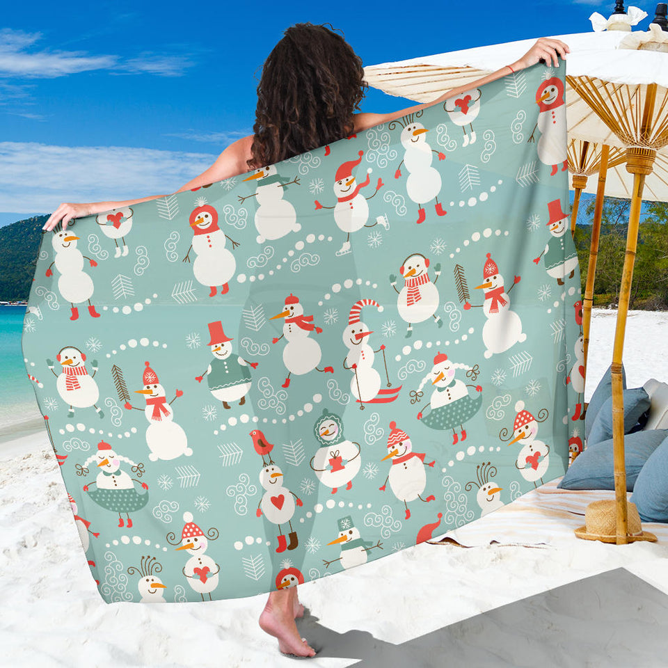 Cute Snowman Pattern Sarong