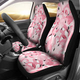 Pink Flamingos Pattern Background Universal Fit Car Seat Covers