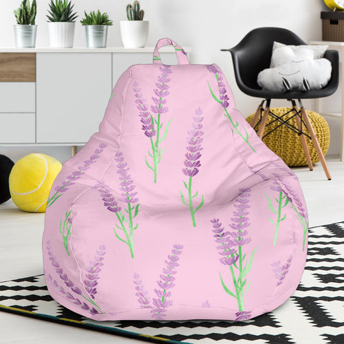 Lavender Pattern Pink Background Bean Bag Cover