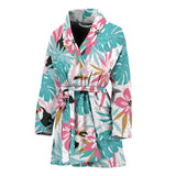 Toucan Tropical Flower Leave Pattern Women'S Bathrobe