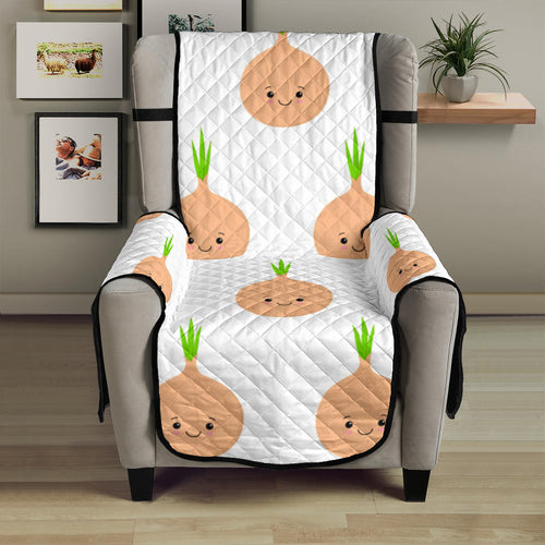 cute onions smiling faces Chair Cover Protector