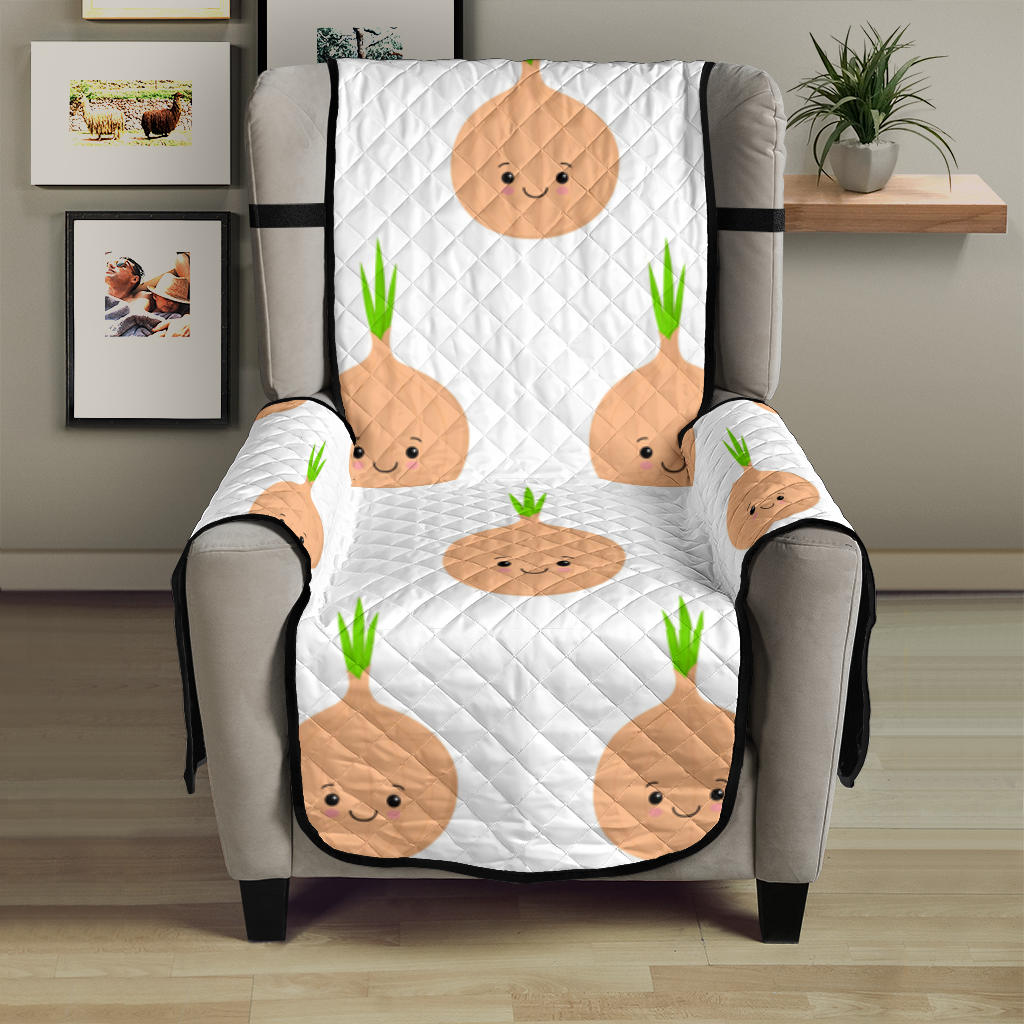 cute onions smiling faces Chair Cover Protector