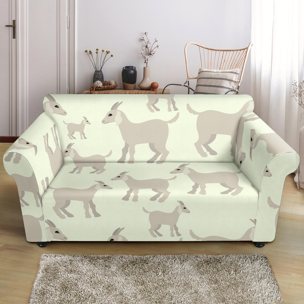 Little Young Goat Pattern Loveseat Couch Slipcover