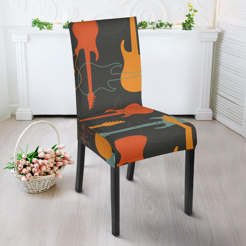 Electric Guitars Pattern Dining Chair Slipcover