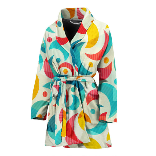 Colorful Moon Pattern Women'S Bathrobe