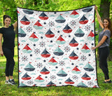 Cute Color Paper Sailboat Pattern Premium Quilt