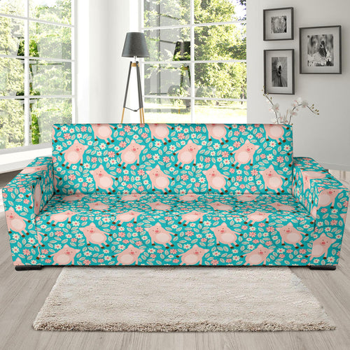 Pig Pattern Print Design 01  Sofa Slipcover