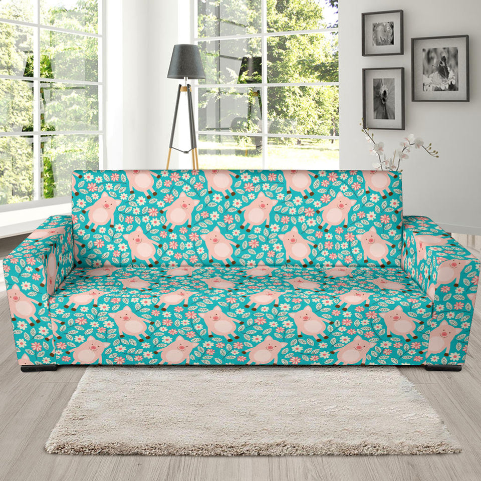 Pig Pattern Print Design 01  Sofa Slipcover