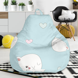 White Cute Hamsters Heart Pattern Bean Bag Cover