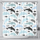 Cute Dolphins Childish Style Pattern Shower Curtain Fulfilled In US