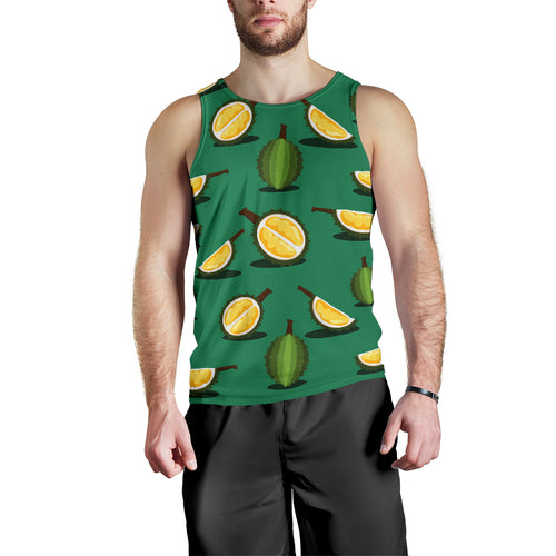 Durian pattern green background Men Tank Top
