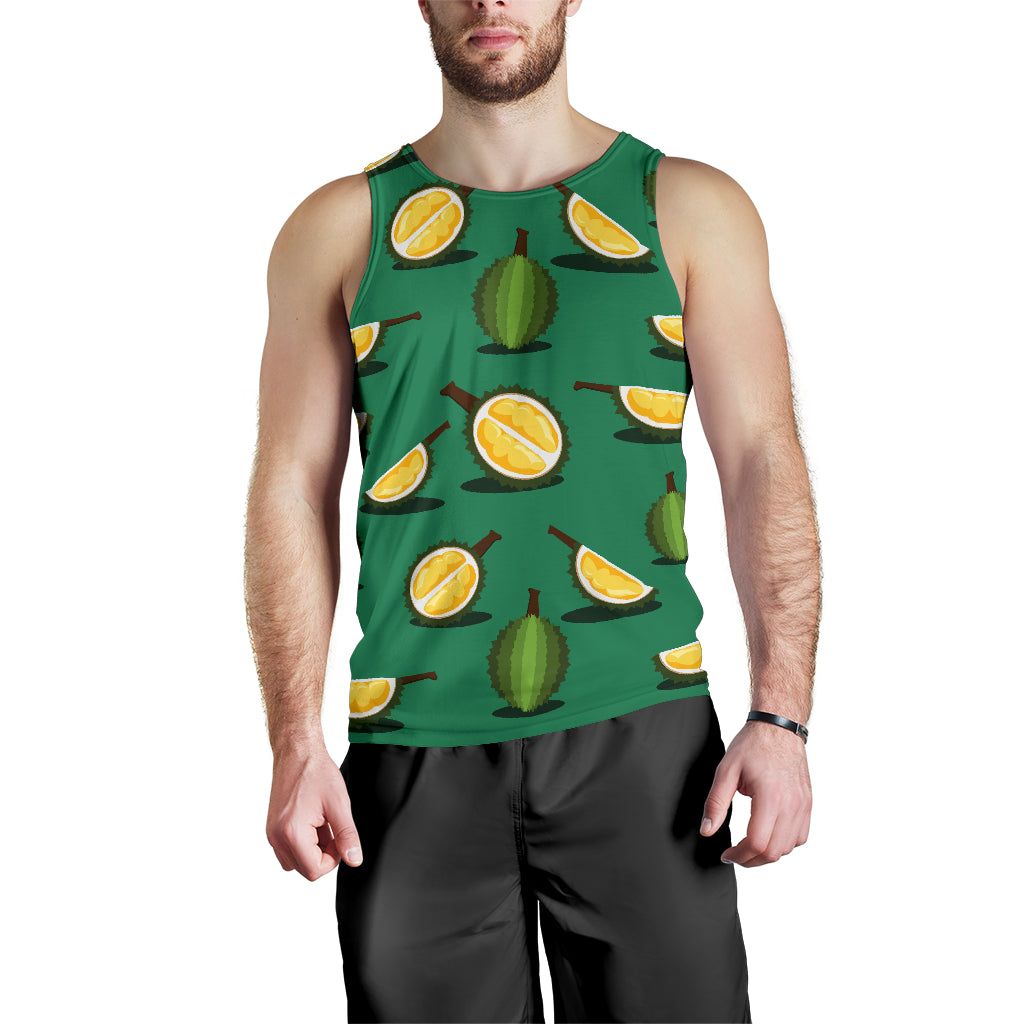 Durian pattern green background Men Tank Top