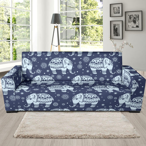 Elephant Tribal Design Pattern Sofa Slipcover
