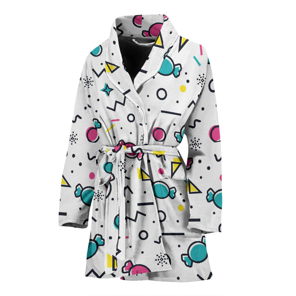 Candy Design Pattern Women'S Bathrobe