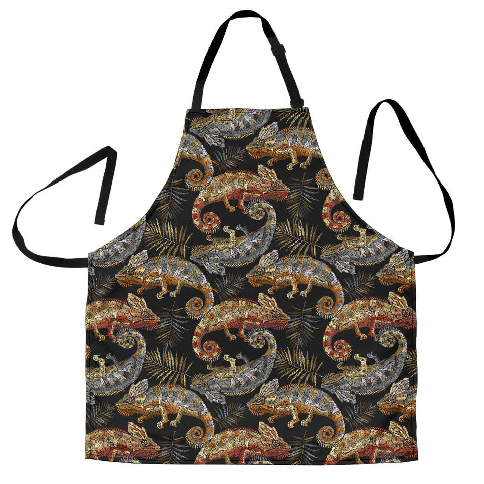 Chameleon Lizard Tropical Leaves Palm Tree Adjustable Apron