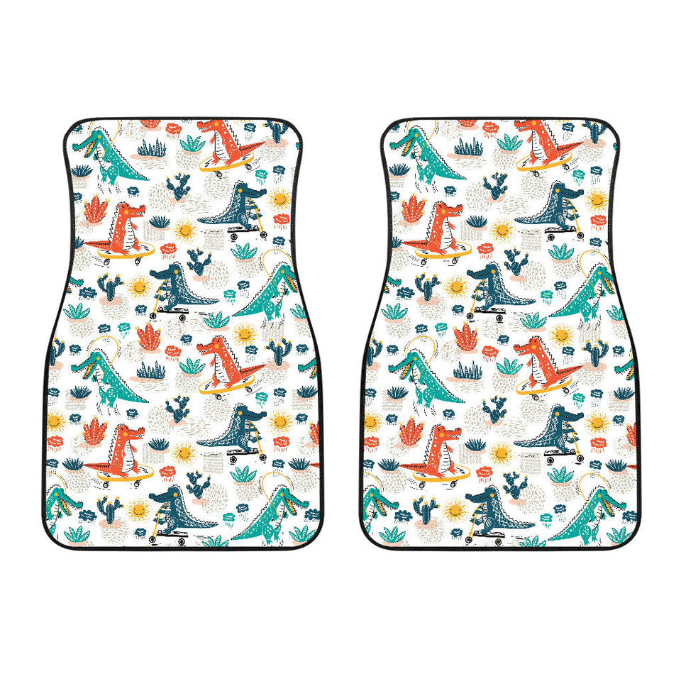 Cute Crocodile Pattern Front Car Mats