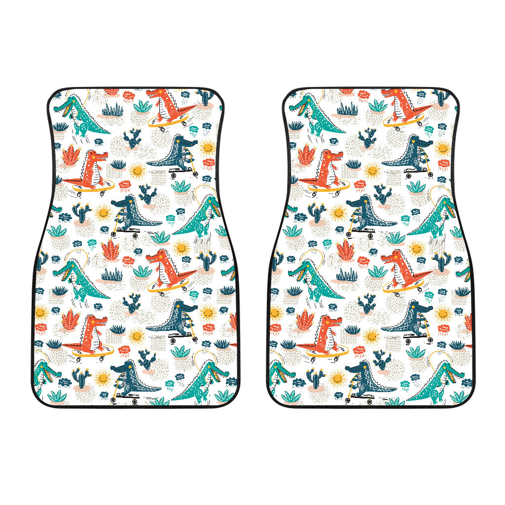 Cute Crocodile Pattern Front Car Mats