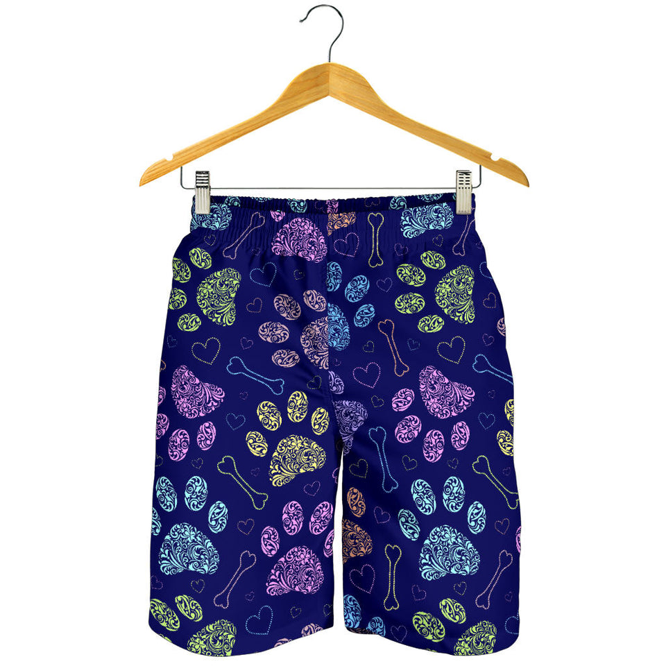 Dog Paws Pattern Print Design 02 Men Shorts