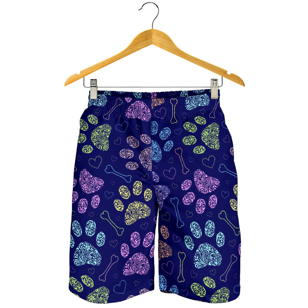 Dog Paws Pattern Print Design 02 Men Shorts