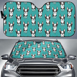 Hand Drawn Boston Terrier Dog Pattern Car Sun Shade