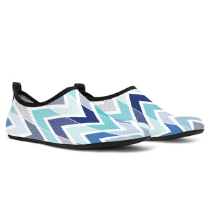 Zigzag  Chevron Blue Pattern Aqua Shoes