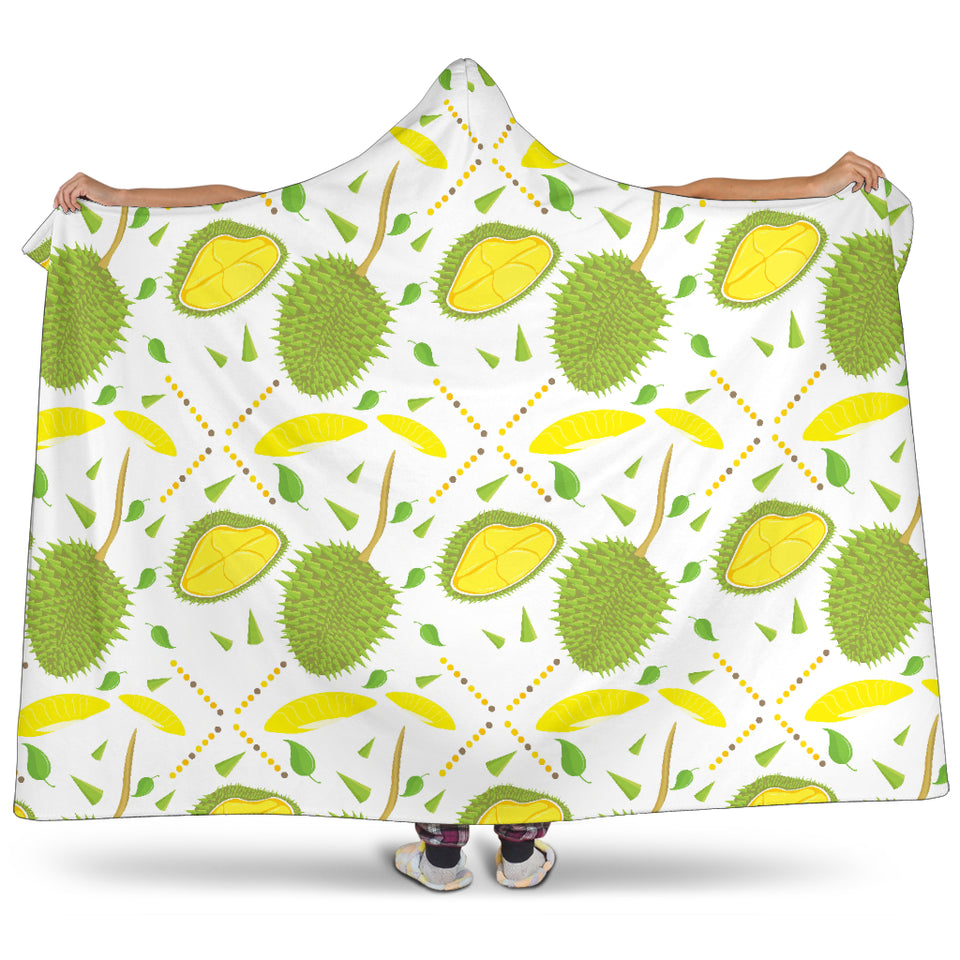 Durian Pattern Background Hooded Blanket