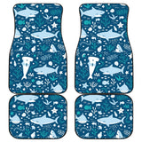 Cute Shark Pattern Front And Back Car Mats